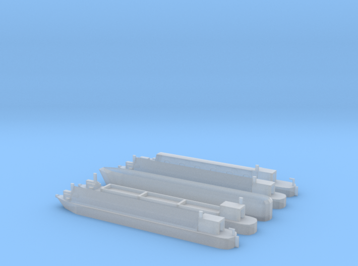 T gauge 1.450 Canal Narrow Boats x5 types 3d printed