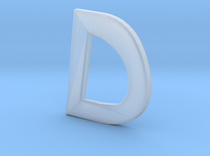 Distorted letter D no rings 3d printed