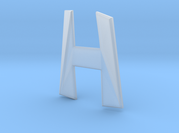 Distorted letter H no rings 3d printed