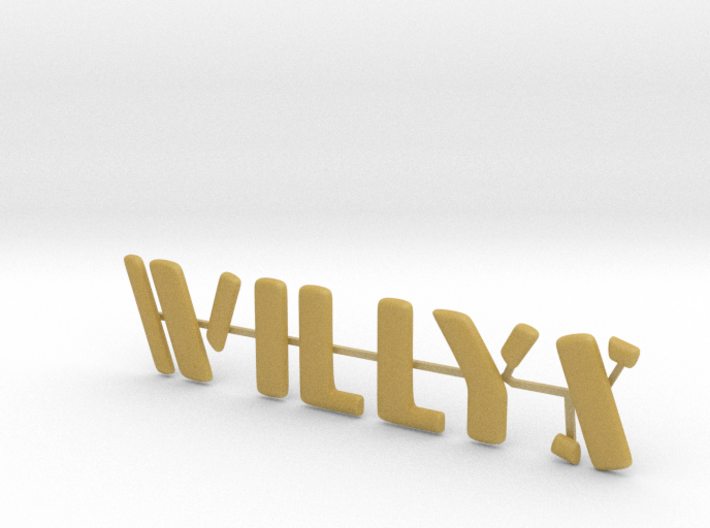 Willys Jeep Stamped look individual letters,6.5&quot; 3d printed