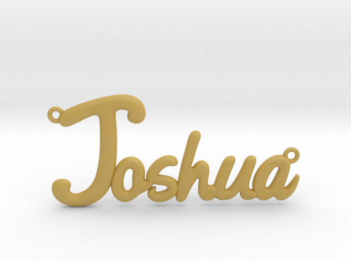 Joshua Shiny Surface Jewelry Font Necklace Pendant 3d printed