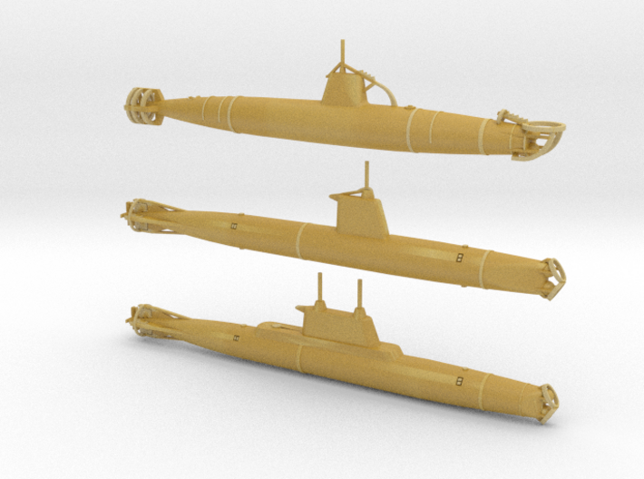 1/200 Scale Japanese Mini-Submarines set of 3 3d printed