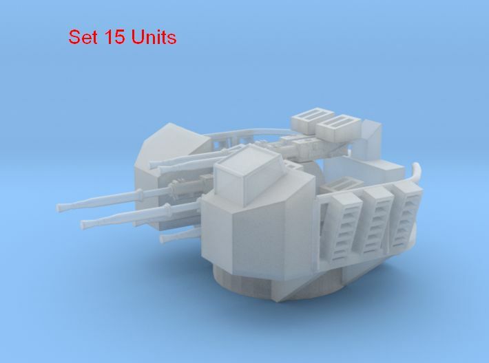 1/600 RN Sextuple 40mm Bofors AA guns Set x15 3d printed