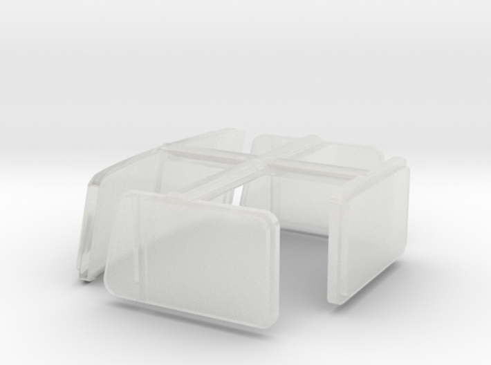 1/64th Early Autocar truck cab glass 3d printed