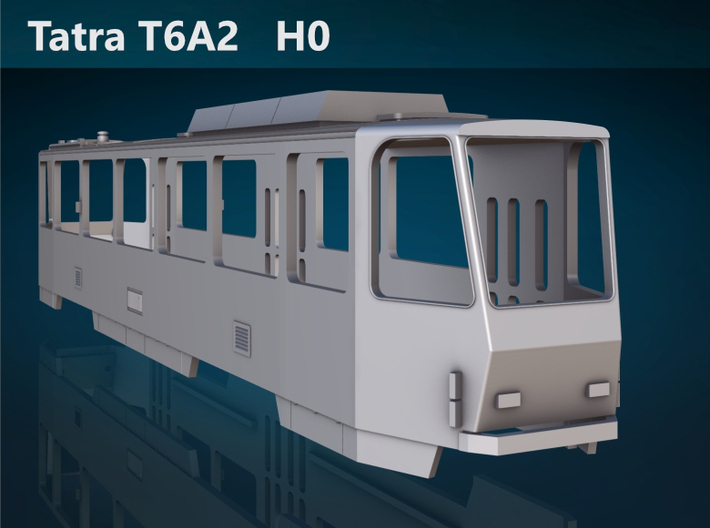 Tatra T6A2 H0 [body] 3d printed Tatra T6A2 H0 rear rendering