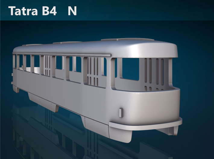 Tatra B4 N [body] 3d printed Tatra B4 N rear rendering