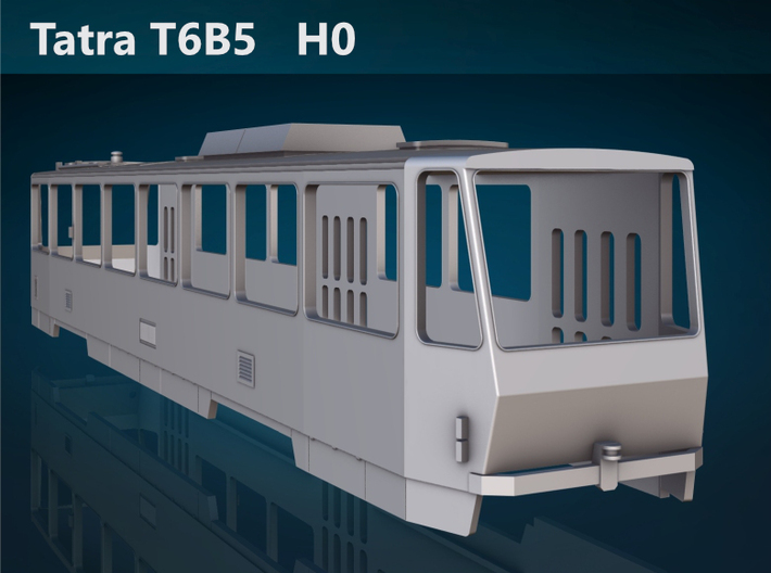 Tatra T6B5 H0 [body] 3d printed Tatra T6B5 H0 rear rendering