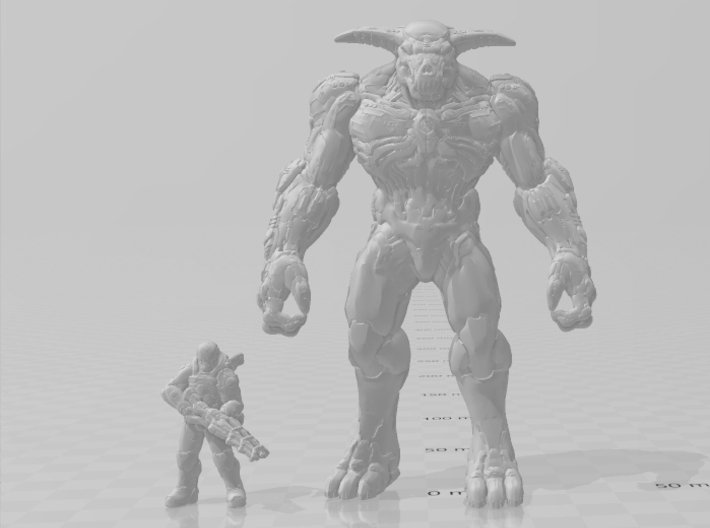 Hell Crusader Alien Armor miniature model game rpg 3d printed 