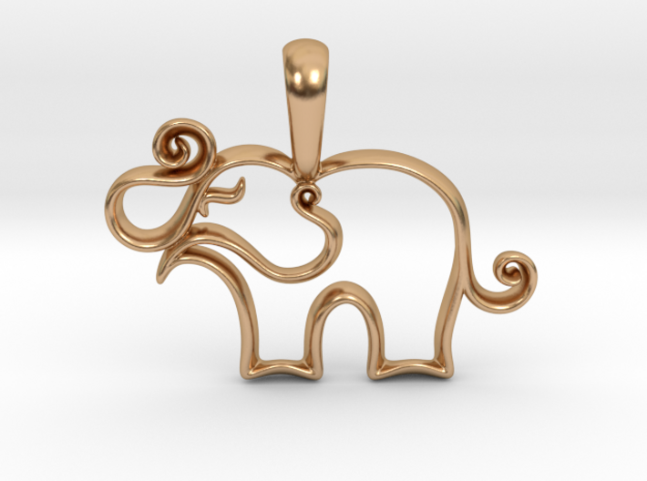 Tiny Elephant Charm Necklace 3d printed