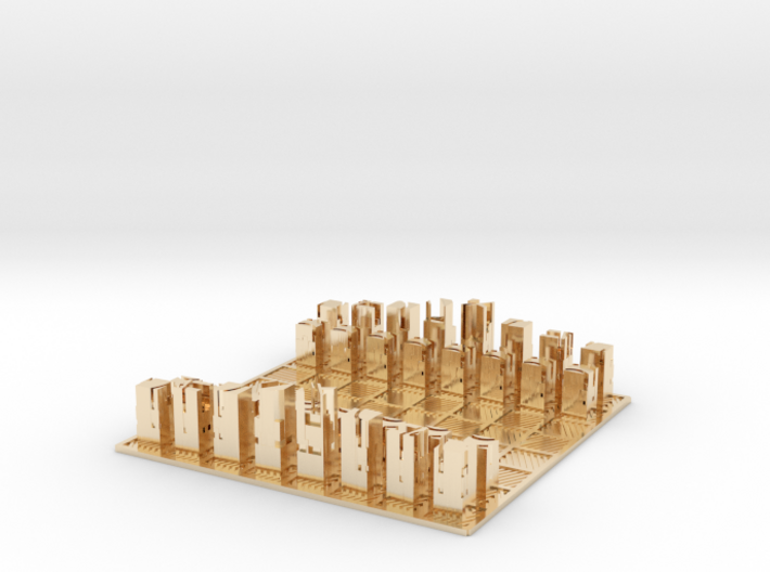 Abstract Chess Set 85mm Unmovable 3d printed
