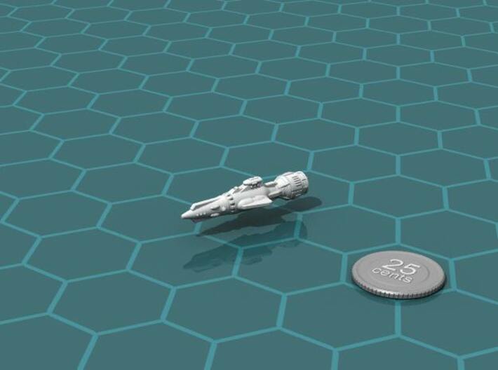Ancients Fast Cruiser 3d printed Render of the model, with a virtual quarter for scale.