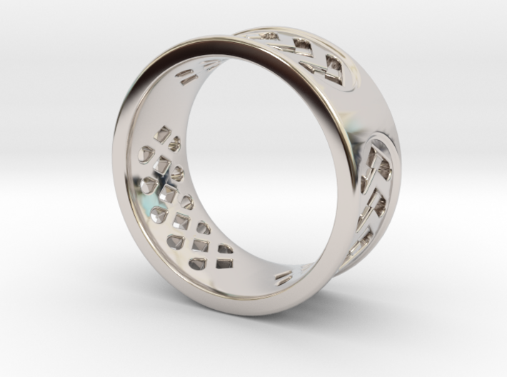 GEOMETRICALLY PATTERNED RING SIZE 10 3d printed