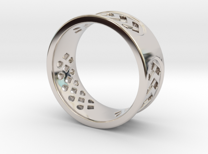 GEOMETRICALLY PATTERNED RING SIZE 11.5 3d printed