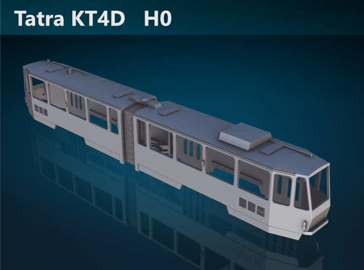 Tatra KT4D H0 [body] 3d printed Tatra KT4D top rendering