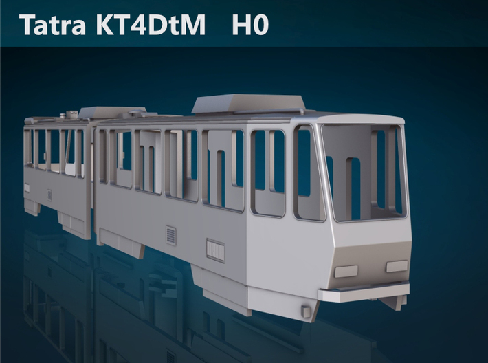 Tatra KT4DtM H0 [body] 3d printed Tatra KT4DtM rear rendering