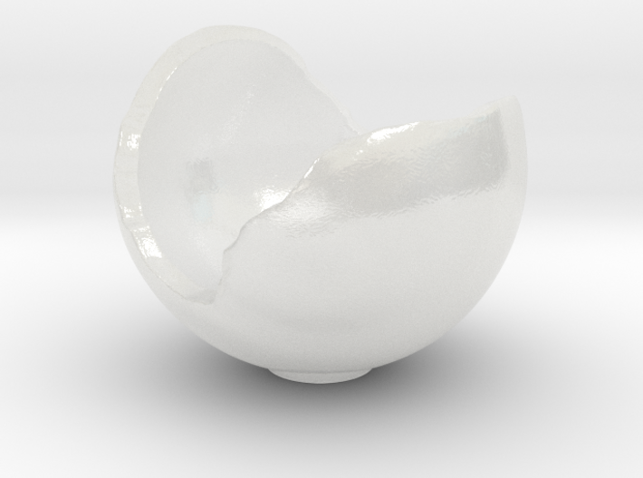 Miniature Ornament Broken Spherical Bowl 3d printed