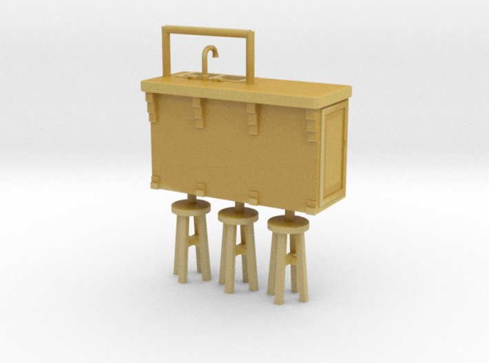 1/64th Kitchen island for shop, home etc 3d printed 