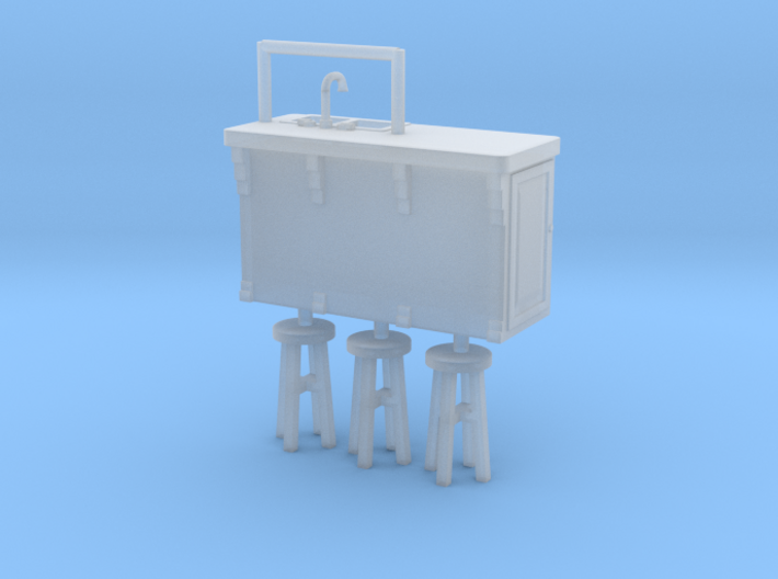 1/64th Kitchen island for shop, home etc 3d printed