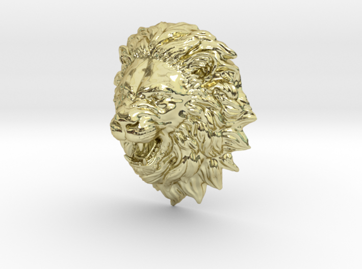 Lion Lapel Pin_Mouth Open 3d printed 