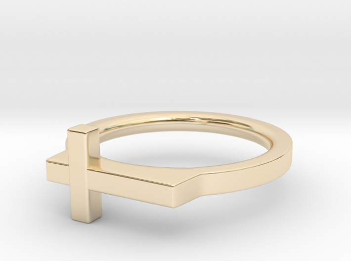 Horizontal Cross Ring - Christian Jewelry 3d printed
