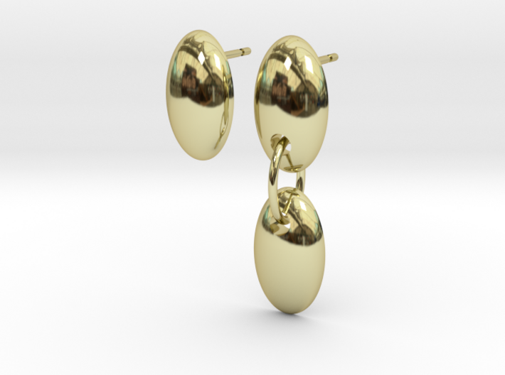 oval earrings asym set interlocking 3d printed