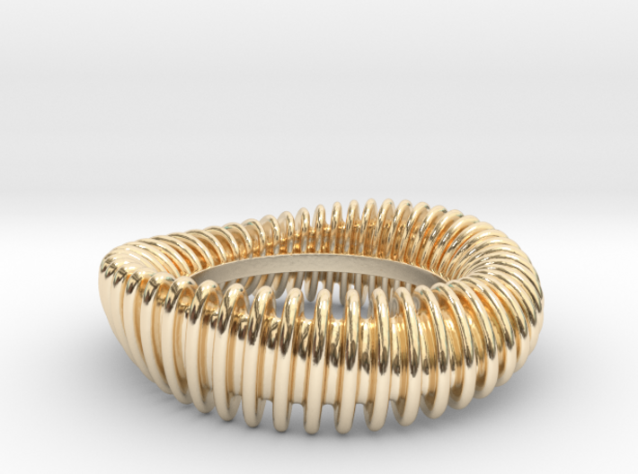 WAVE TWIST wide ring size 8 3d printed
