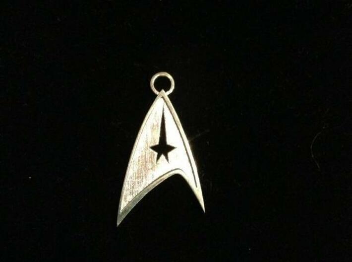 Star Trek Pendant 3d printed Shapeways Print Natural Silver