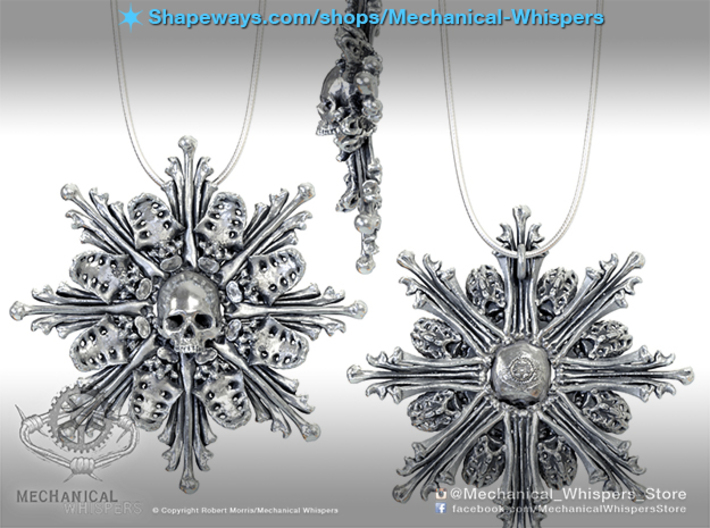 Human Skull Pendant Jewelry Necklace, Monstrance 3d printed 