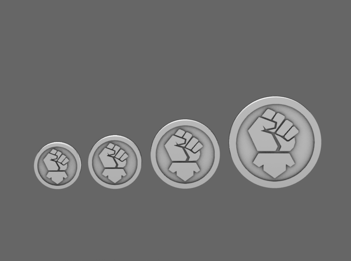 Royal Fists Flat Symbols 3d printed 