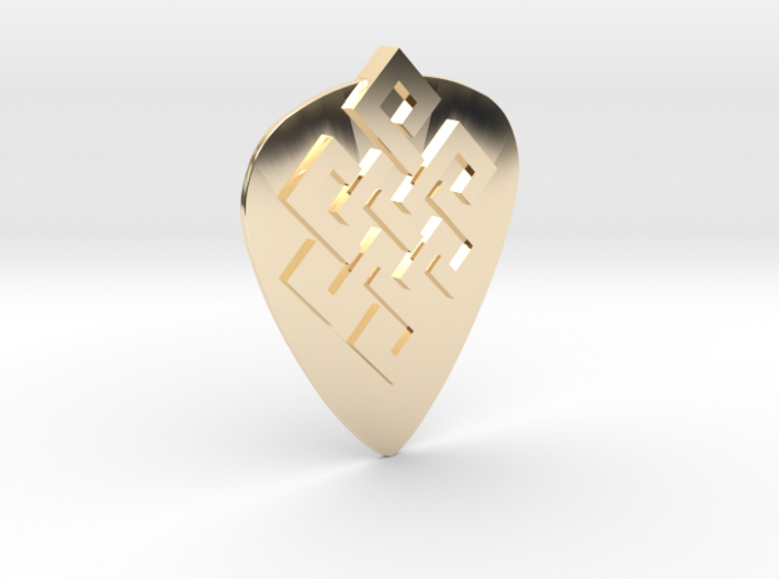 Endless Knot Standard Guitar Pick (Metal) 3d printed