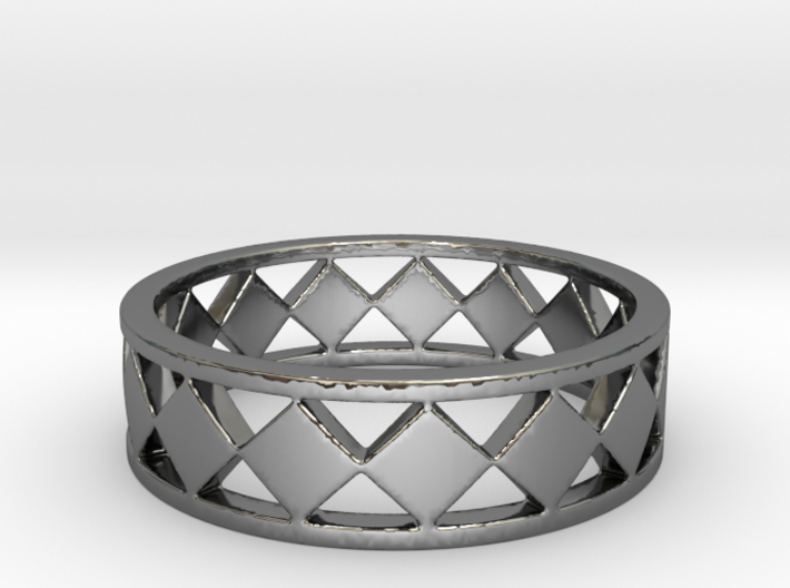 Diamond Shaped Bars Ring Band 3d printed