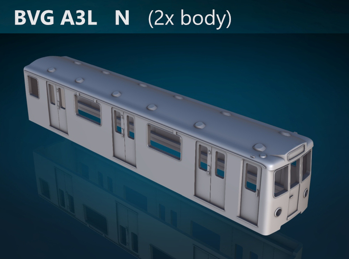 Berlin Baureihe A3L N [2x body] 3d printed BVG Baureihe A3L top rendering