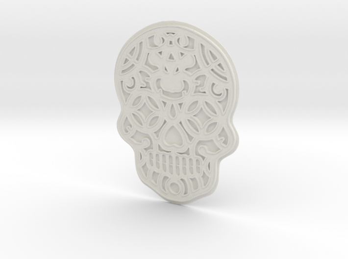 Sugar Skull Key Ring 3d printed