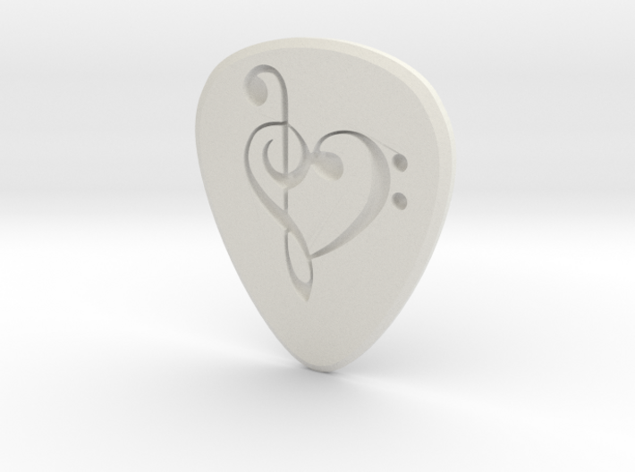 Guitar Pick - Heart Shaped Music Keys 3d printed