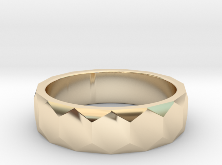 Men's hexagonal ring perfect for a unique wedding 3d printed