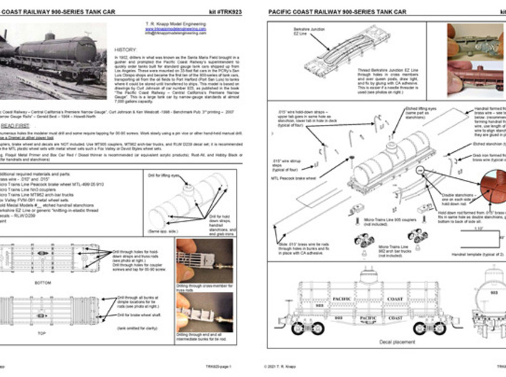 Nn3 Pacific Coast Railway tank car #923 3d printed Instructions