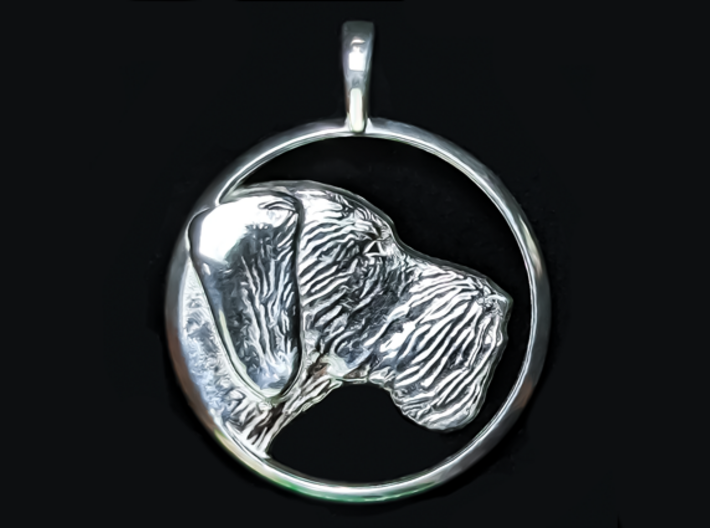 German Wirehaired Pointer Pendant 3d printed Sterling Silver