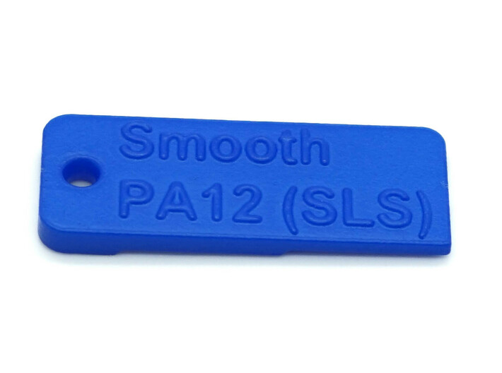 Smooth Versatile Plastic [PA12 (SLS)] Sample  3d printed Dyed and smoothed by using a physio-chemical process to vapor smooth the surface.