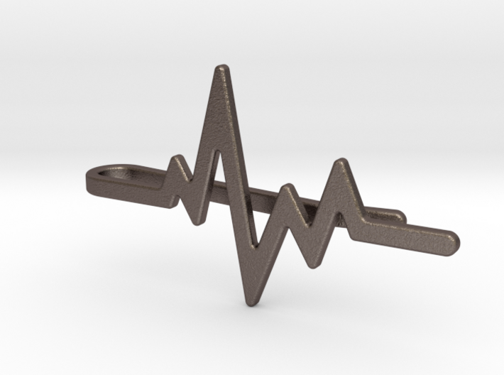 Heartbeat Tie Clip 3d printed