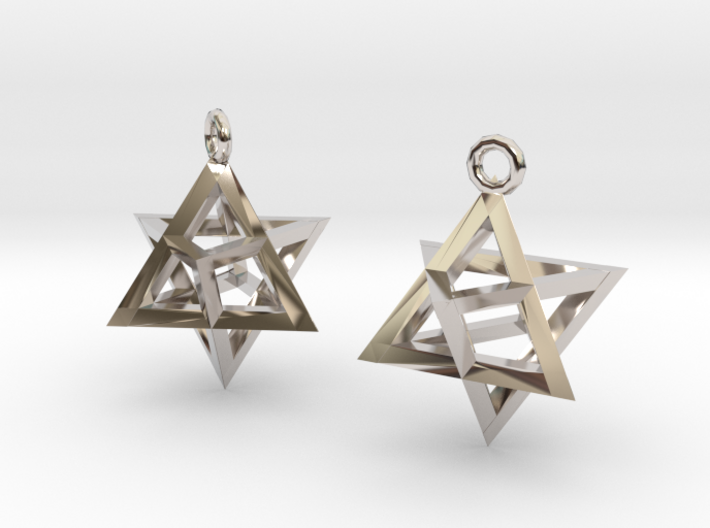 Star Tetrahedron earrings #Gold 3d printed