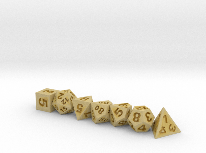 1x Tiny Polyhedral Dice Set, V4 (1.25x Scale) 3d printed