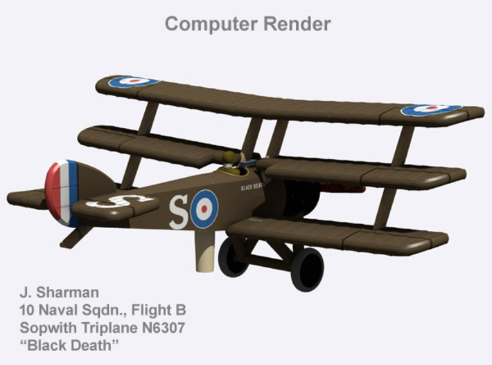 John Sharman Sopwith Triplane (full color) 3d printed 