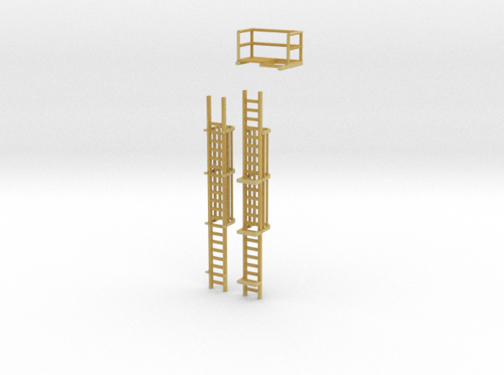 'N Scale' - 20' Caged Ladders for Cement Silo 3d printed