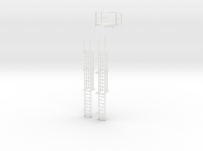 'N Scale' - 20' Caged Ladders for Cement Silo 3d printed
