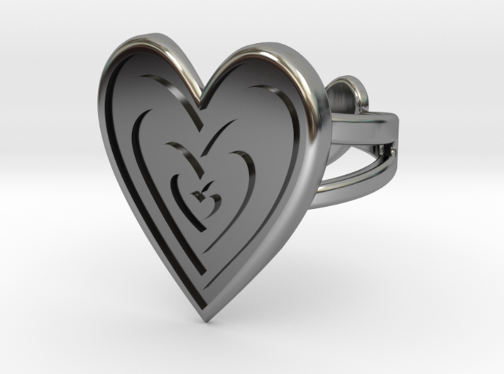 Heart of Hearts Ring 3d printed 