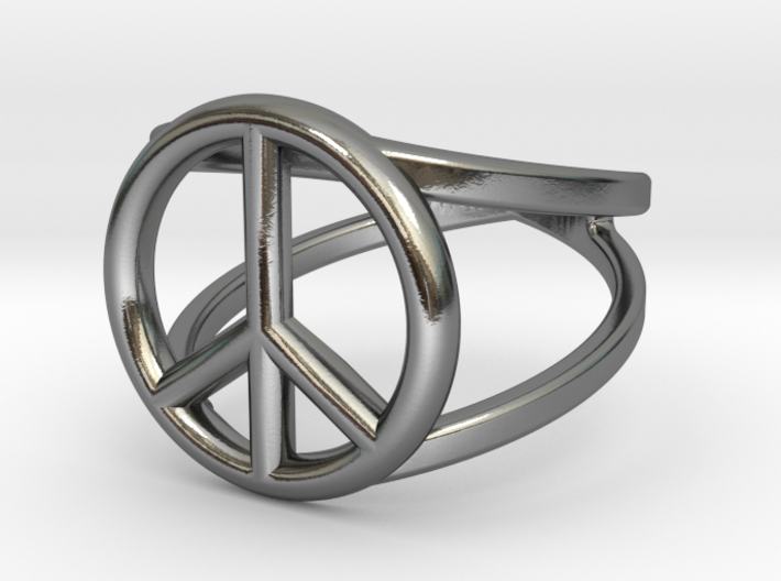 Peace Sign Ring 17 mm Diameter 3d printed 