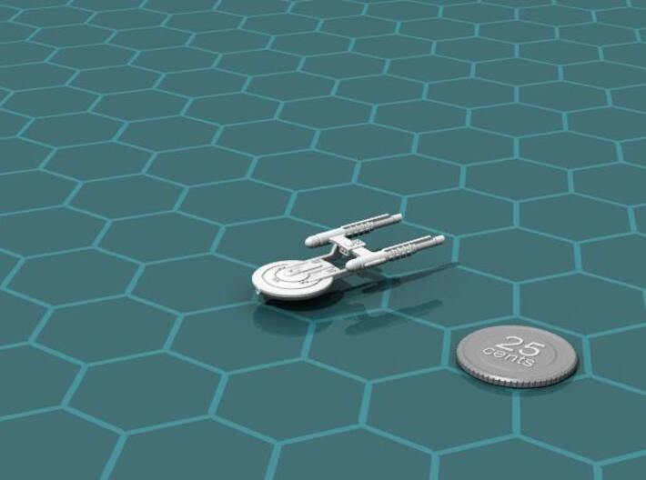 Fed Cruiser 3d printed Render of the model, with a virtual quarter for scale.