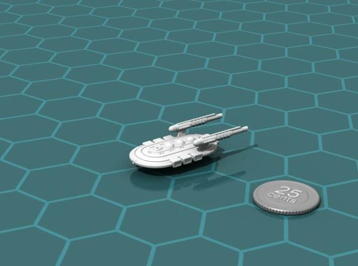 Fed Carrier 3d printed Render of the model, with a virtual quarter for scale.