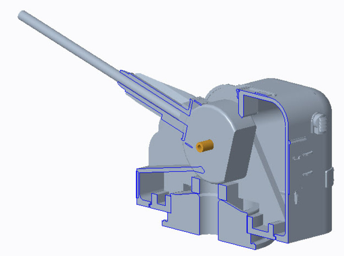 Geschützturm 100mm Creusot Loire 1:100 3d printed 
