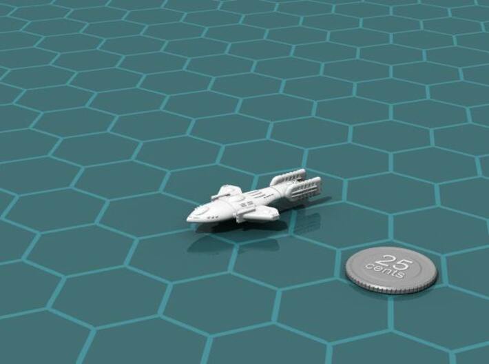 Carina Heavy Cruiser 3d printed Render of the model, with a virtual quarter for scale.